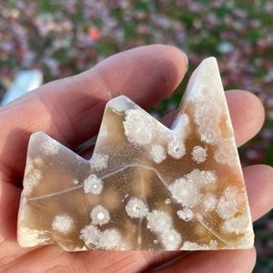 Flower Agate Carved Mountain Crystal Healing Mineral Chakra Meditation 50g | A1